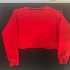 SHEIN Red Cropped Boxy Sweatshirt